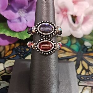 Duo Set Handmade Crystal Bicone Beaded Ring - READ BELOW FOR CUSTOM SIZE INFO 👇